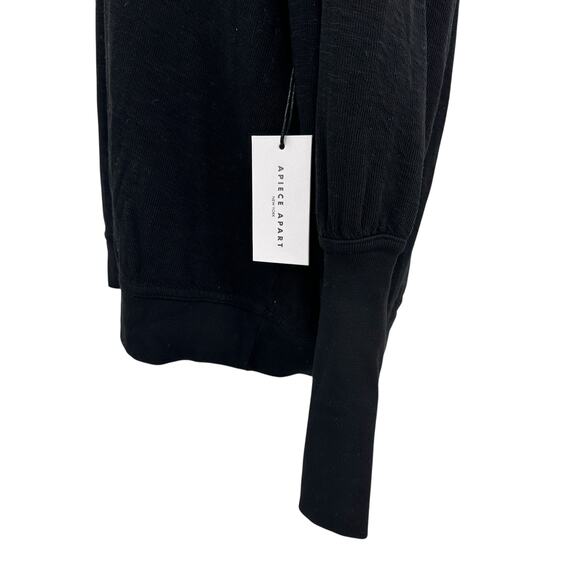 Apiece Apart Olimpio Sweatshirt Sweater Puff Sleeve Organic Cotton Black Size 2X - Picture 7 of 14